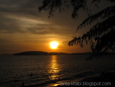 Ao Nang Beach Sunset in the Monsoon Season Ao Nang Beach Sunset in the Monsoon Season