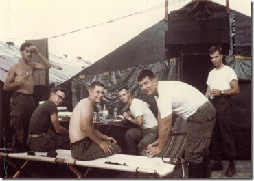 11-10-1968, USMC BDay visiting Bud Harness  in DaNang Steak Cookout