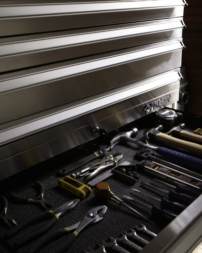Martha likes to organize tools according to size.  This way, she can see exactly where an item needs to be returned or know right away when something is missing.