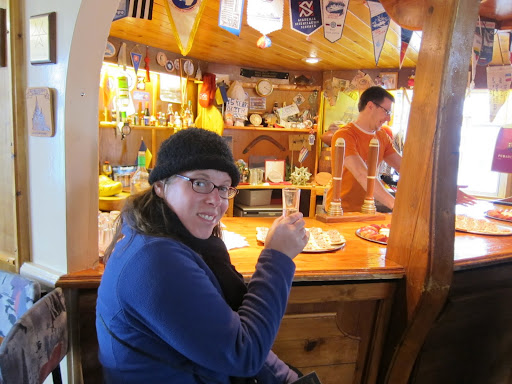 Enjoying a shot of vodka at Faraday Bar in Vernadsky Research Station.