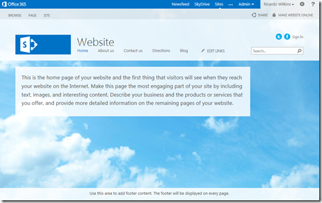 Office 365 Public Site 2013