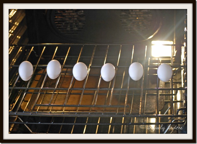 Eggs baking framed
