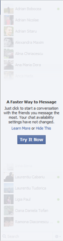 Try out Facebook Chat in the sidebar