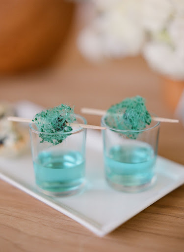 Check out these blueberry shooters with pulled blueberry sugar garnishes. Check out these blueberry shooters with pulled blueberry sugar garnishes.