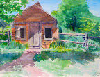 Chuck Hendrickson "Dugout House" Watercolor