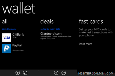 Windows Phone 8 Wallet Panorama 2