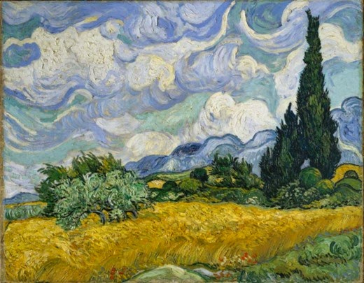Винсент Ван Гог - Кипарис, небо и поле. 1889