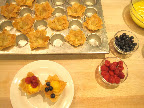 Fill phyllo cups with lemon curd or citrus sorbet