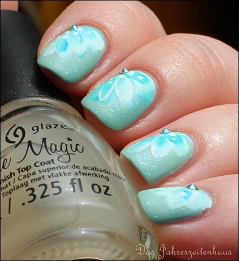Blüten Türkis One Stroke Pinsel Blumen Turquoise Flower 10 Blüten Türkis One Stroke Pinsel Blumen Turquoise Flower 10