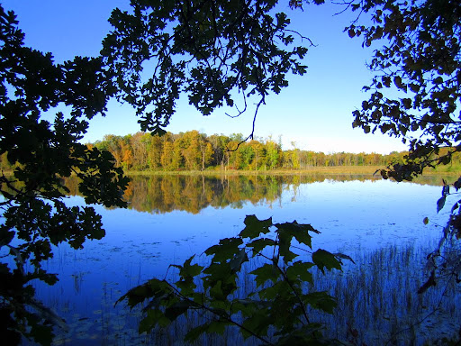View from new singletrack on the east side of Twin Lakes