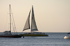 Sailboats on the Caribbean sea