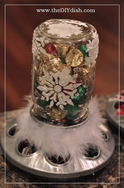 finished snowflake candy jar