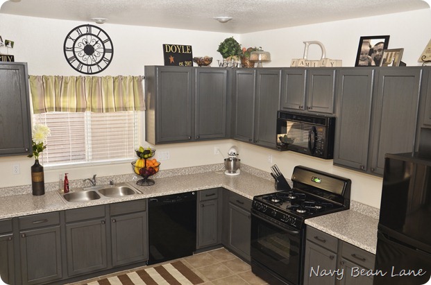 Navy Bean Lane Gray Kitchen Cabinets Before & After Navy Bean Lane Gray Kitchen Cabinets Before & After