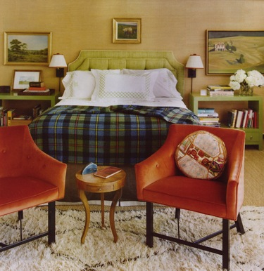 This Barriebenson bedroom has a gorgeous tartan blanket. The darker pattern of plaid looks gorgeous in a room with brighter colors. This Barriebenson bedroom has a gorgeous tartan blanket. The darker pattern of plaid looks gorgeous in a room with brighter colors.
