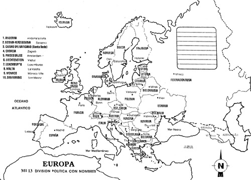 Mapa de Europa con división política con nombres | Pulso Digital