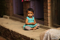 Child on the pavement of Bhaktapur