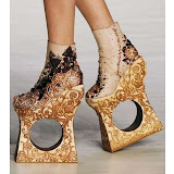 Holey Wedged Heels Guo Pei's Sky-High Heels are Geometric Masterpieces