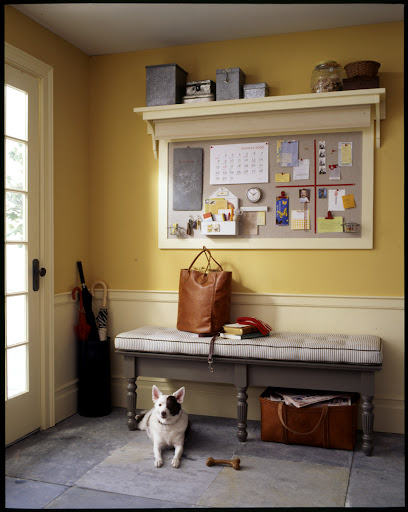 A message board in an entry or mudroom keeps everyone organized and in the loop. A message board in an entry or mudroom keeps everyone organized and in the loop.