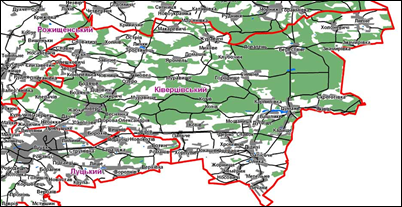 Населені пункти Ківерцівського району. Карта (мапа) Ківерцівського району. Населені пункти Ківерцівського району. Карта (мапа) Ківерцівського району.