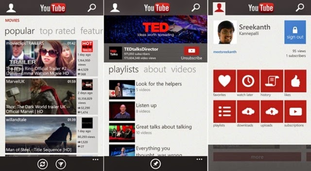 Youtube para Windows Phone