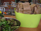 Peanuts from the garden are bagged for a special treat for the students who've worked hardest that week.