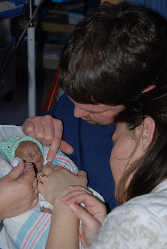 Parents Joe and Tracey Brown of Springfield with their son, Austin, hours before he passed away. He was born approximately four months early. (Photo provided by Tracey Brown)