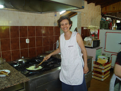 Day 10: Turkish cooknig class, Agean style - onions being sauteed ready for the Moussakka!