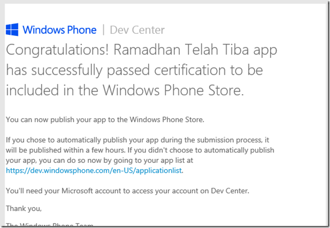 Publish aplikasi Windows Phone ke Store Publish aplikasi Windows Phone ke Store