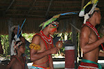 Dancing in the festival house Caraiva, Brazil