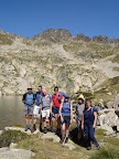 Group at the Etang Soula Couloume with the granite slabs behind