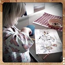 1. colouring at breakfast