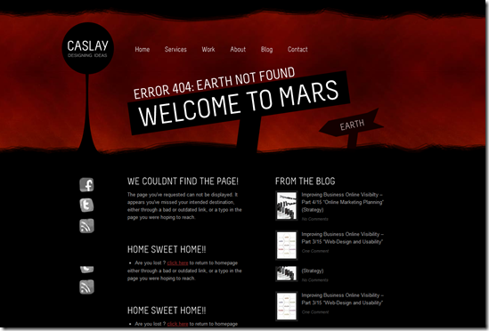 404 Error Page Design - Caslay