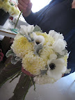 The bouquet, inspired by the Marimekko fabric, in progress.