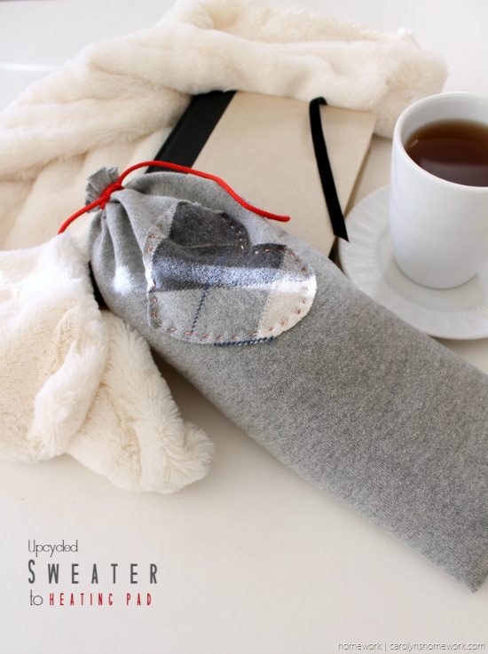 Upcycled Sweater to Heating Pad via homework - carolynshomework (5)