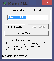 Check RAM Problem with MemTest Utility