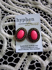 Pink Oval Earrings