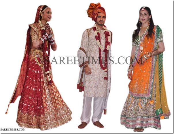 Esha_Deol_Wedding_Mehendi_Sarees