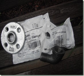 hardware for outdoor curtain rod floor flange and street elbow