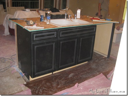 Black kitchen island