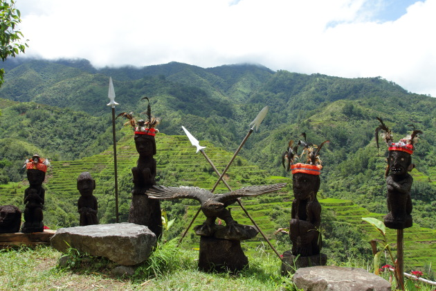Ifugao sculptures near the Banaue Rice Terraces, Philippines