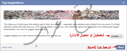 Enable - Disable photo tags in facebook