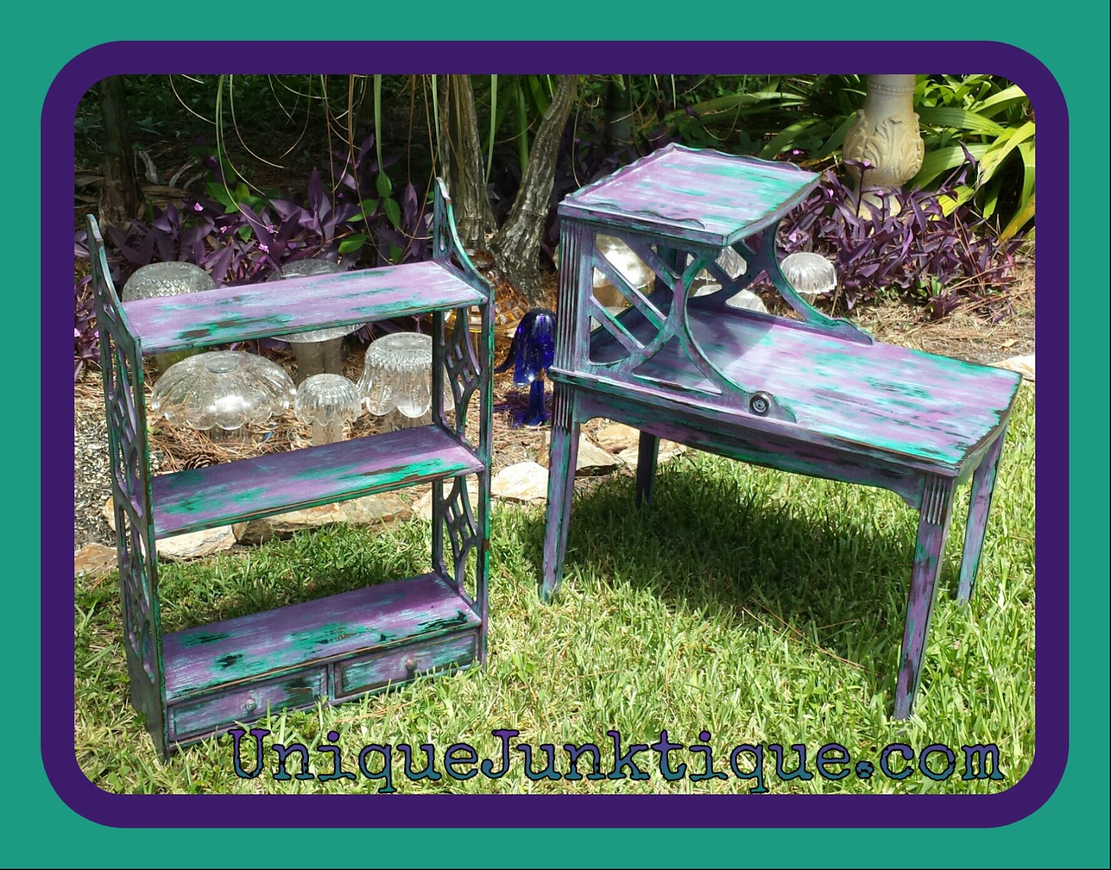 Unique Junktique New Orleans Inspired Funky Furniture Duo