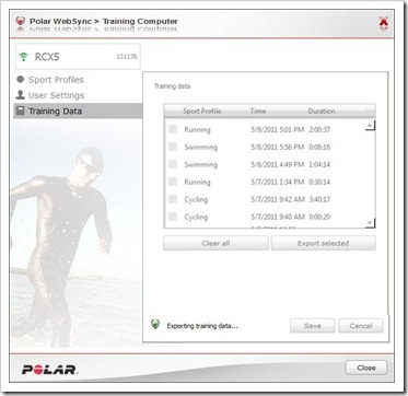 Polar RCX5 Local Training Data Export-Download