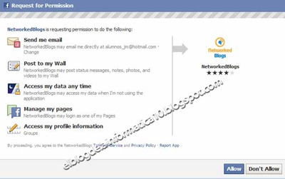 Enlazar Facebook y blog con aplicación Networkedblogs