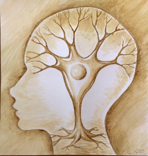 Arborele mental pictura facuta cu cafea - The tree of the mind coffee painting