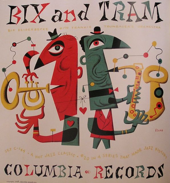 Bix and Tram, Bix Beiderbecke with Frankie Trumbauer's Orchestra, 1947 (artwork by Jim Flora).jpg