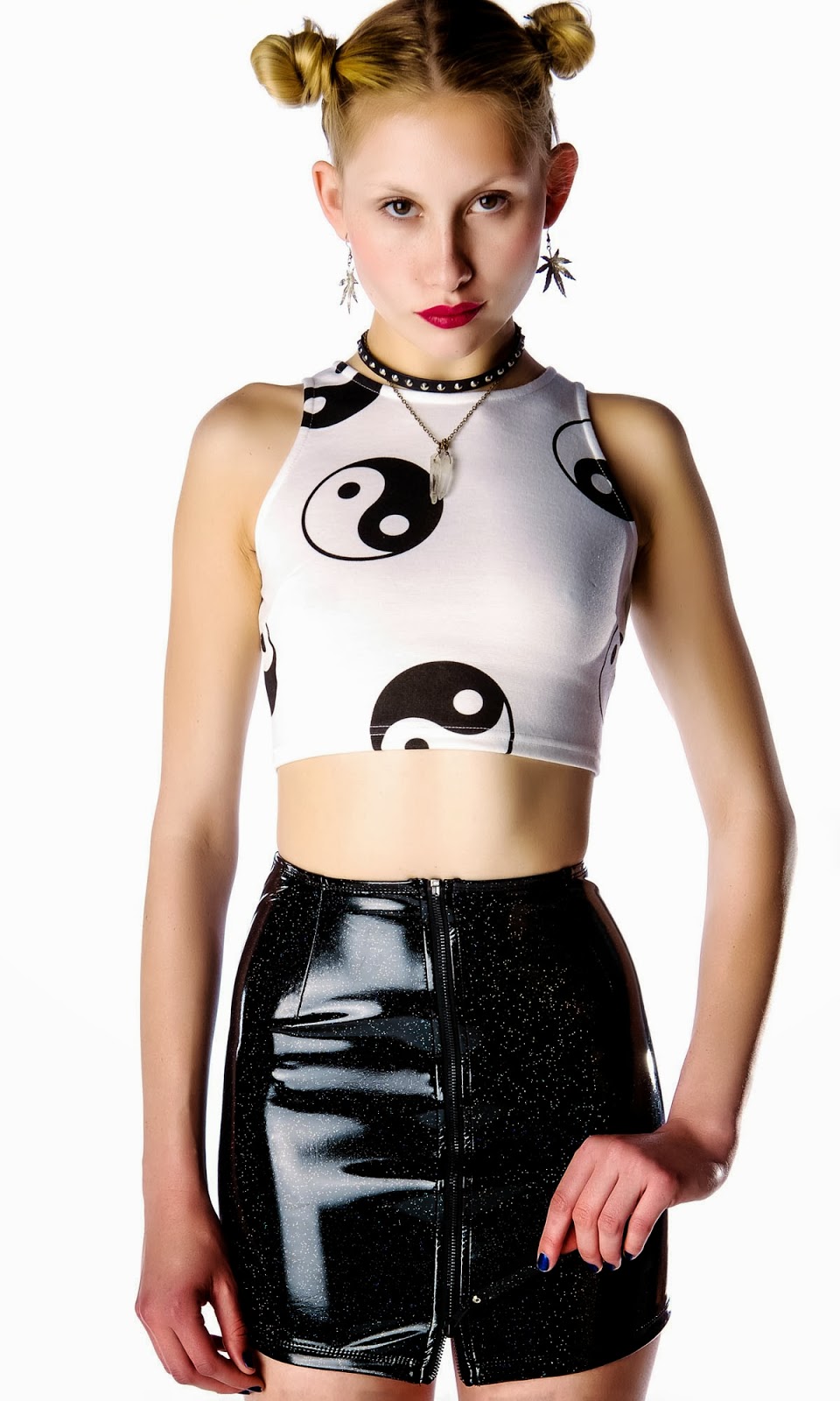 Zen attitude Plastic skirt, White mini skirts