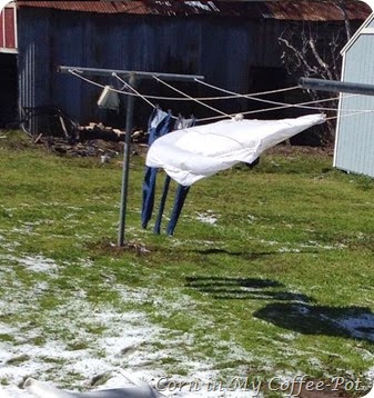 snow and laundry