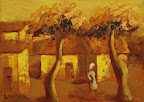 Framför By art nr. 20065. Mått ink ram. 35x45. Signerad Kaj Morten