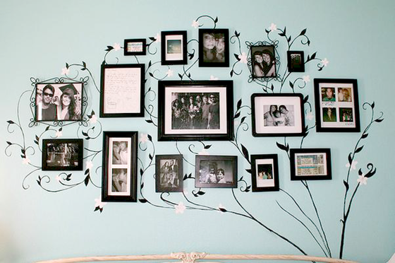 Decoração criativa com porta retratos! Foto: reprodução